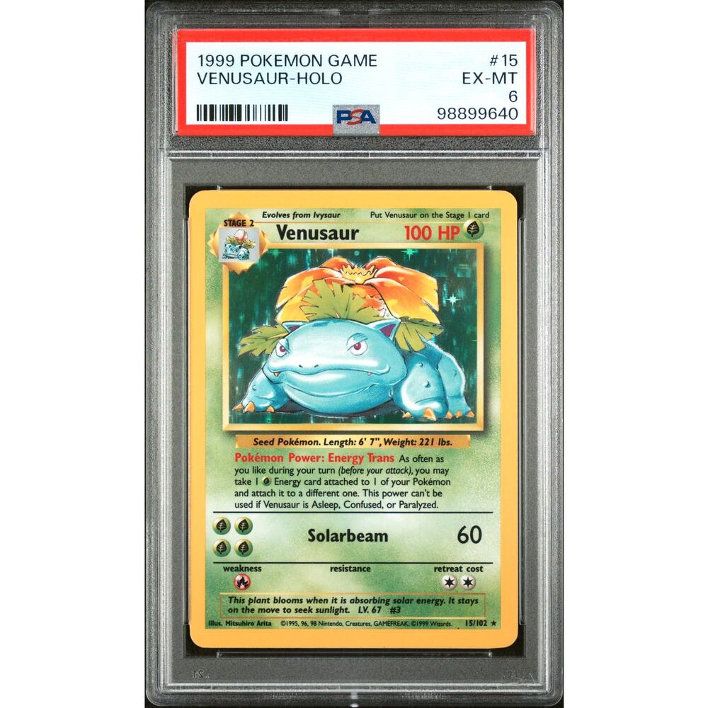 1999 Pokemon Base Set #15 Venusaur Holo PSA 6